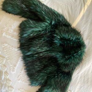 AZALEA WANG Faux Fur Cropped Jacket